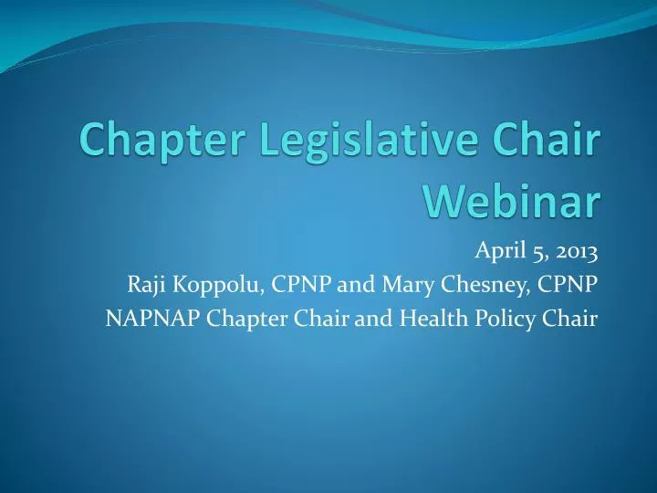 chapter legislative chair webinar