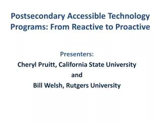 Postsecondary Accessible Technology Programs: From Reactive to Proactive