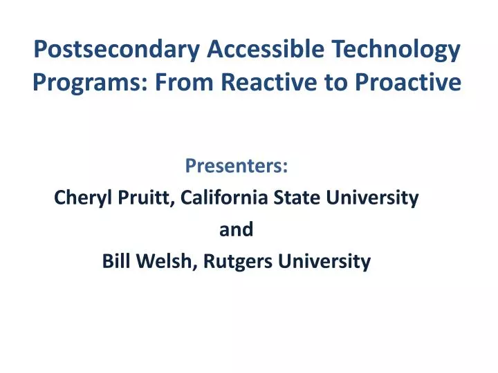 postsecondary accessible technology programs from reactive to proactive