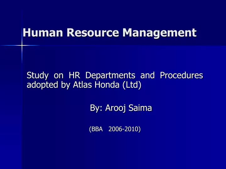 human resource management