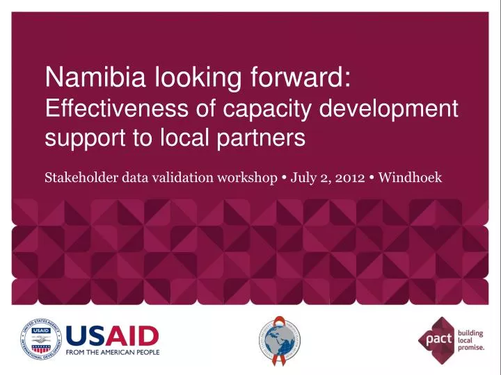 namibia looking f orward effectiveness of capacity development support to local partners