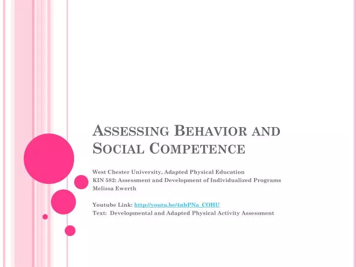 assessing behavior and social competence