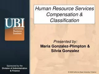Human Resource Services Compensation &amp; Classification