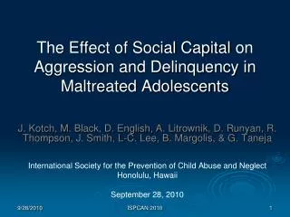 The Effect of Social Capital on Aggression and Delinquency in Maltreated Adolescents