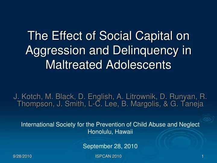the effect of social capital on aggression and delinquency in maltreated adolescents