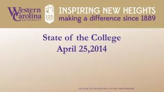 State of the College April 25,2014