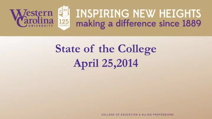 state of the college april 25 2014