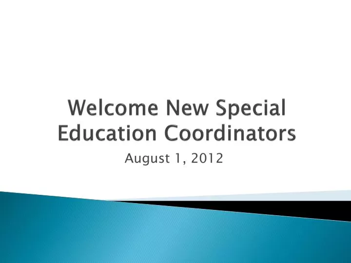 welcome new special education coordinators