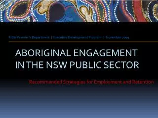 Aboriginal engagement in the nsw public sector