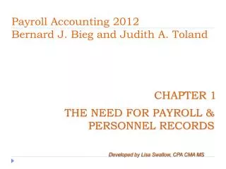 payroll accounting 2012 bernard j bieg and judith a toland
