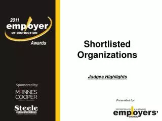 Shortlisted Organizations Judges Highlights