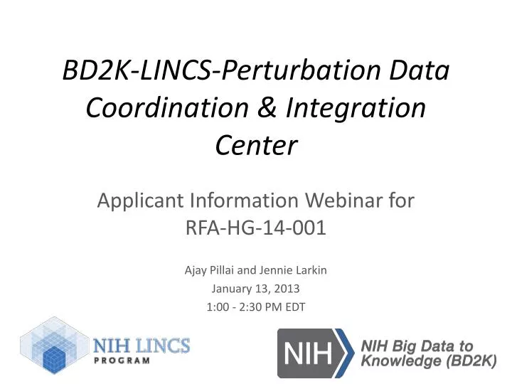 bd2k lincs perturbation data coordination integration center