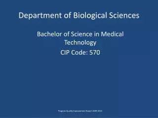 Department of Biological Sciences