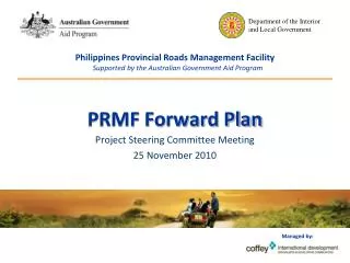 PRMF Forward Plan