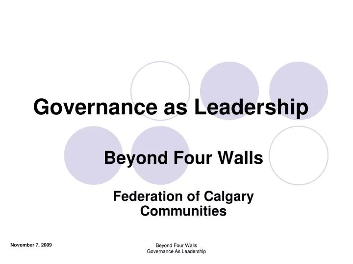 governance as leadership