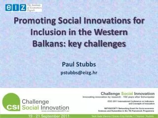 Promoting Social Innovations for Inclusion in the Western Balkans: key challenges