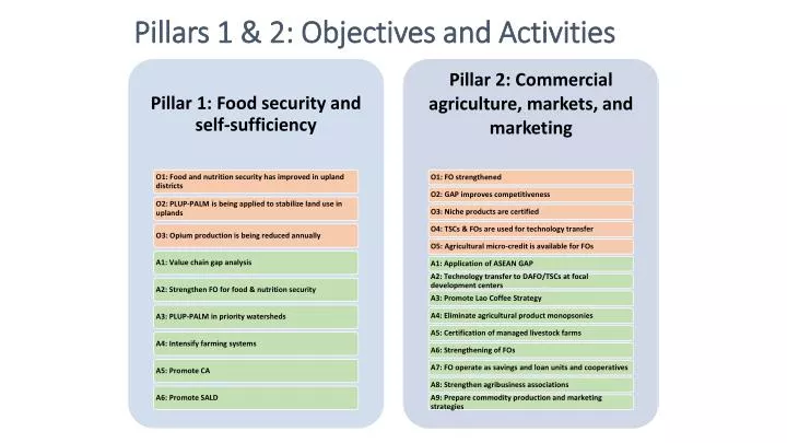 pillars 1 2 objectives and activities