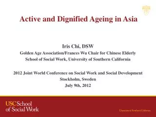 Active and Dignified Ageing in Asia