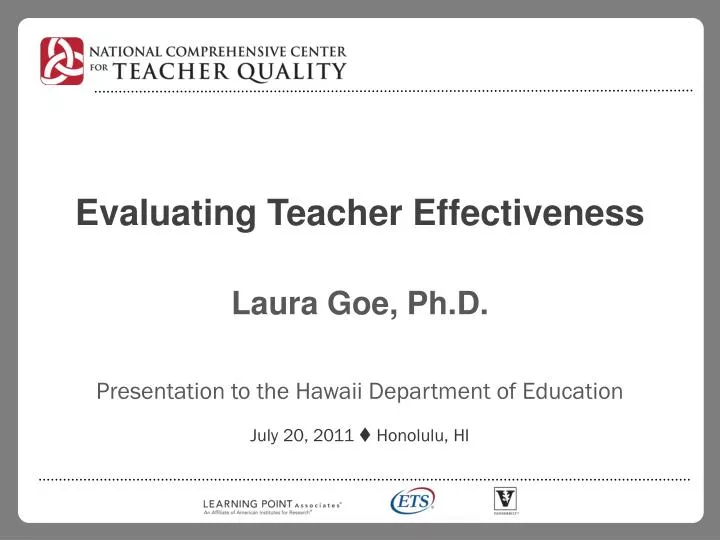 evaluating teacher effectiveness