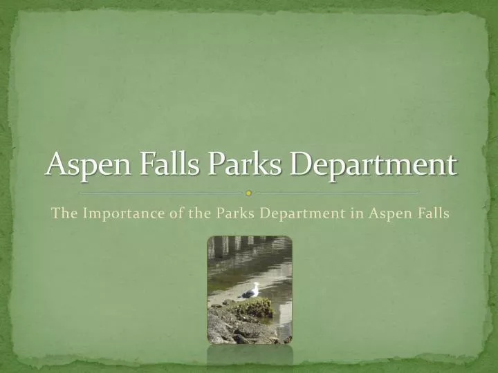aspen falls parks department