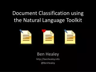Document Classification using the Natural Language Toolkit
