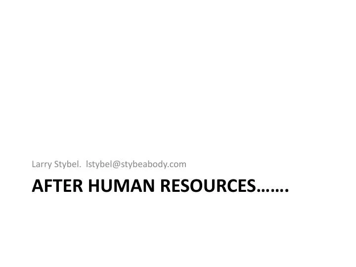 after human resources