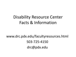 Disability Resource Center Facts &amp; Information