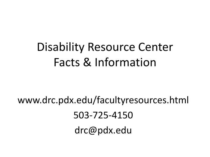 disability resource center facts information