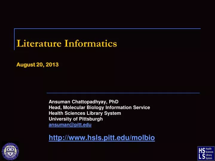 literature informatics august 20 2013