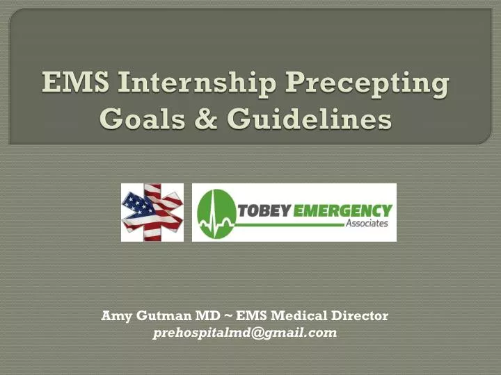 ems internship precepting goals guidelines