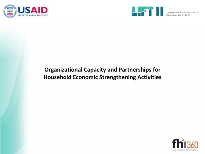 organizational capacity and partnerships for household economic strengthening activities