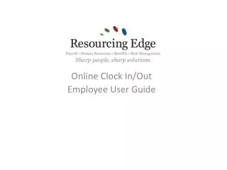 Online Clock In/Out Employee User Guide