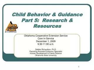 Child Behavior &amp; Guidance Part 5: Research &amp; Resources