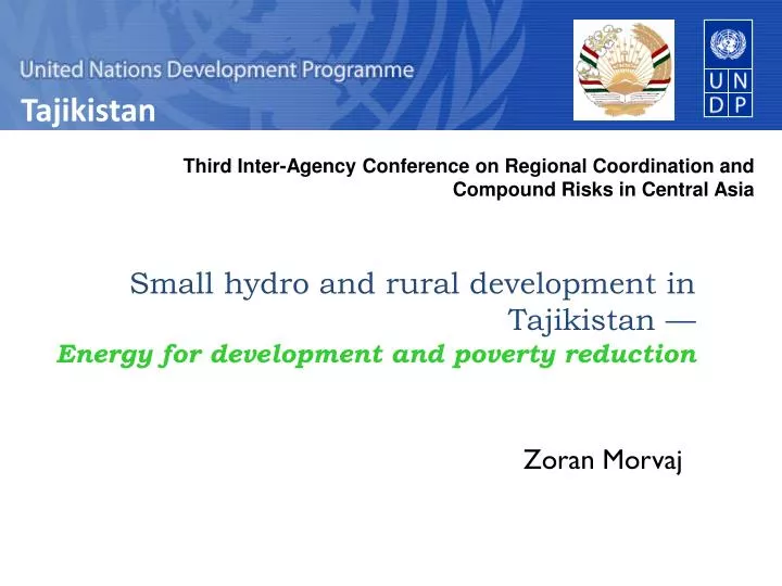 small hydro and rural development in tajikistan energy for development and poverty reduction