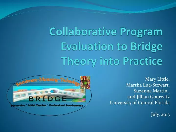 collaborative program evaluation to bridge theory into practice