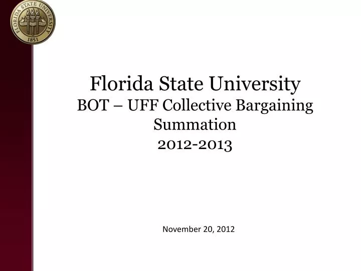florida state university bot uff collective bargaining summation 2012 2013