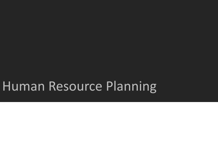 human resource planning