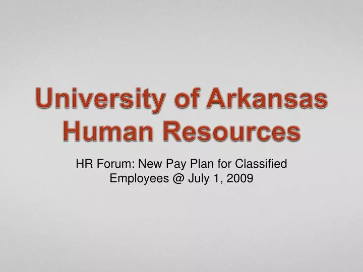 university of arkansas human resources