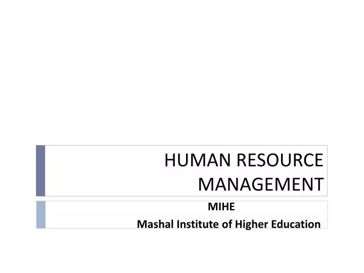 human resource management