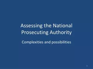 assessing the national prosecuting authority