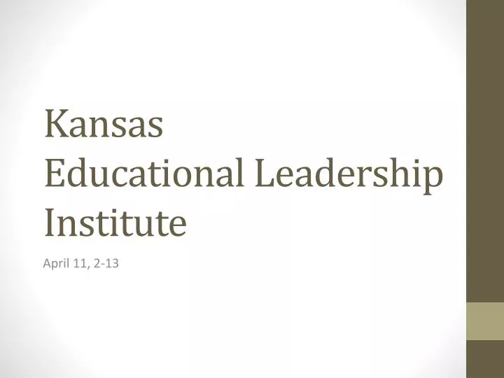 kansas educational leadership institute