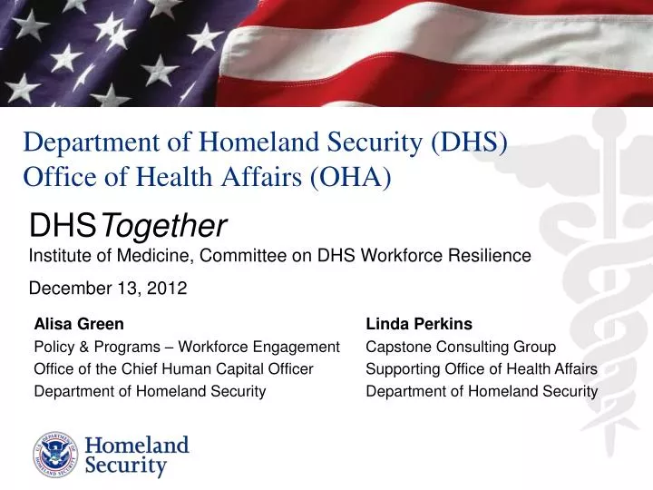 department of homeland security dhs office of health affairs oha