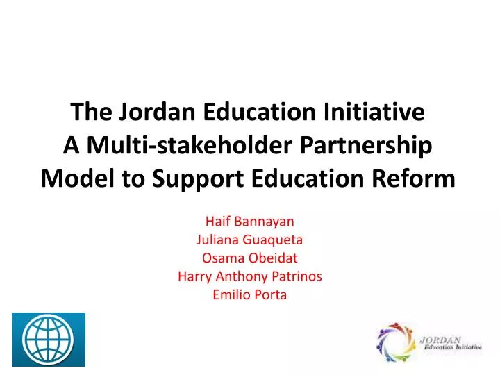 the jordan education initiative a multi stakeholder partnership model to support education reform
