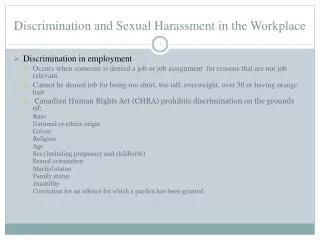 Discrimination and Sexual Harassment in the Workplace