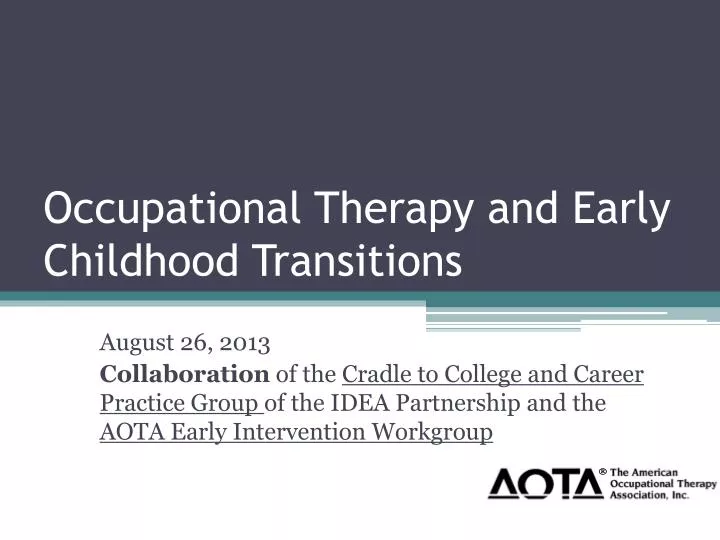 occupational therapy and early childhood transitions