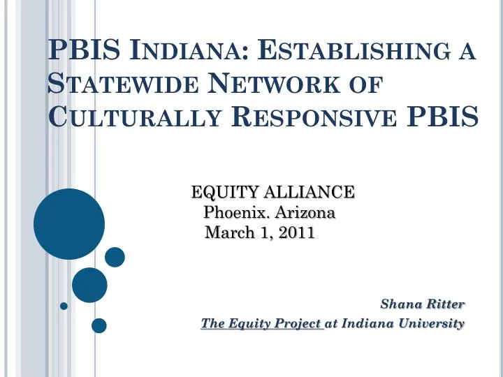 pbis indiana establishing a statewide network of culturally responsive pbis
