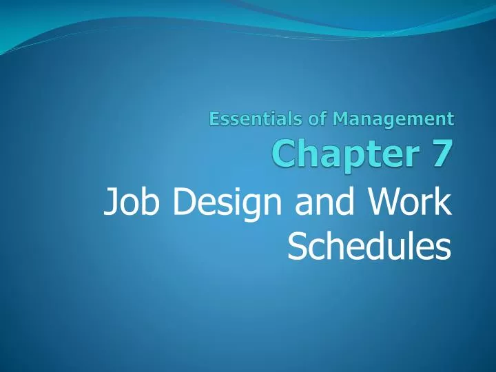 essentials of management chapter 7