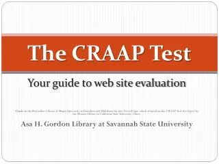 The CRAAP Test