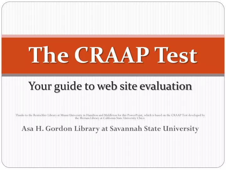 the craap test