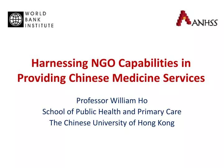 harnessing ngo capabilities in providing chinese medicine services
